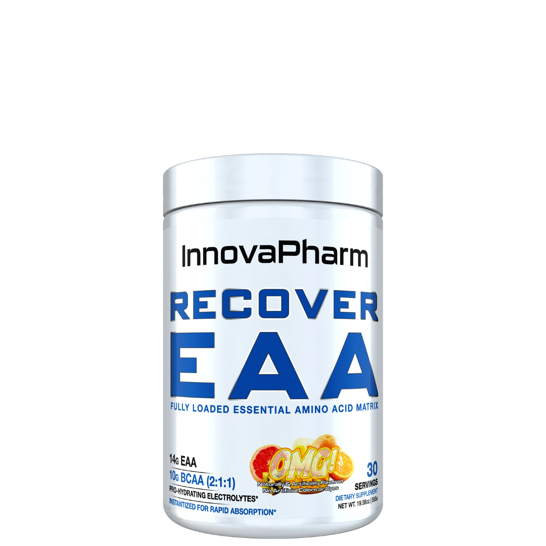 A container of InnovaPharm RECOVER EAA, with a white background.