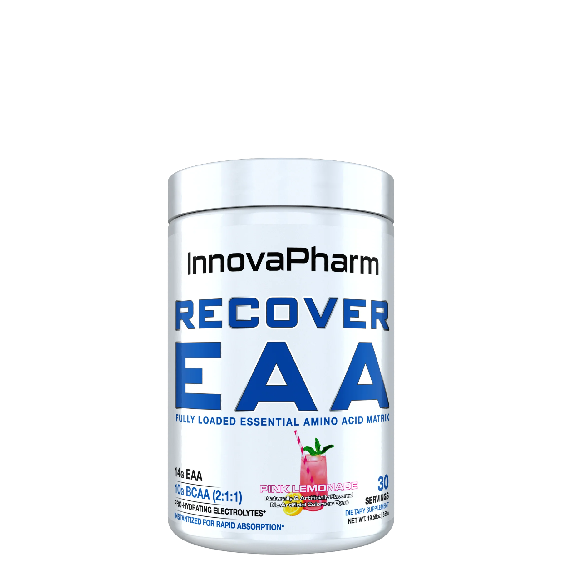 A container of InnovaPharm RECOVER EAA, with a white background.
