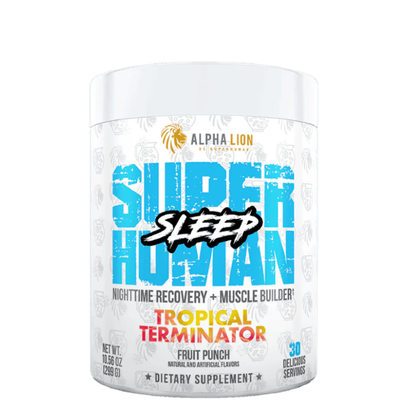 Supplement facts panel highlighting sleep and recovery ingredients