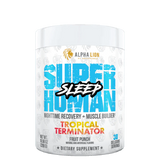 Supplement facts panel highlighting sleep and recovery ingredients