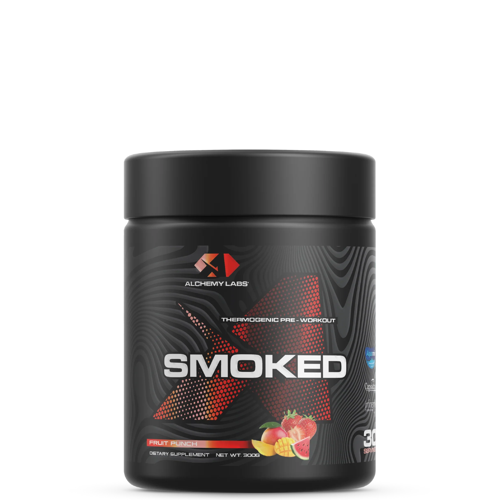 Smoked bottle placed beside workout gear and water