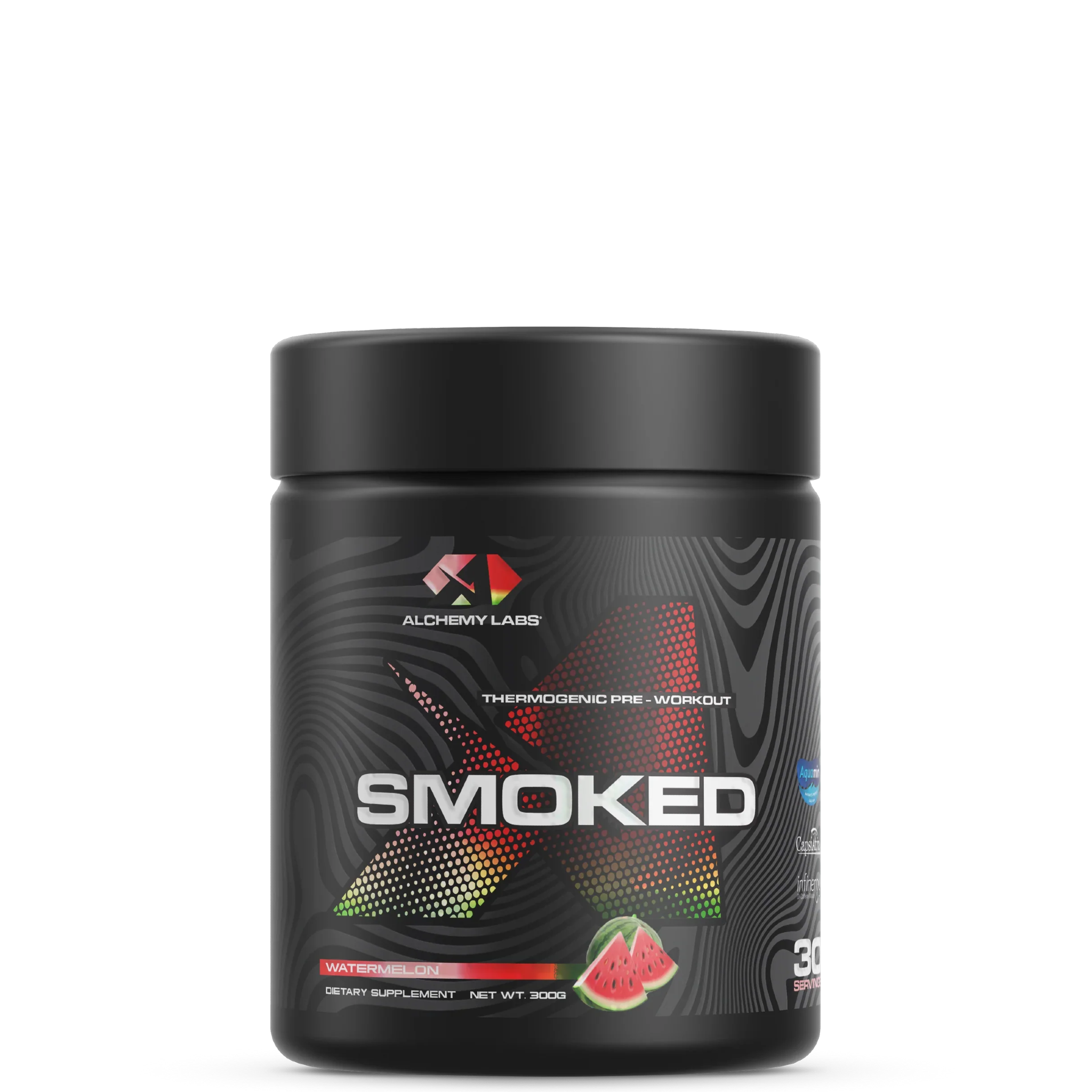Smoked bottle placed beside workout gear and water