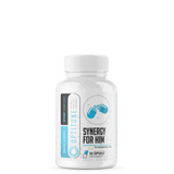 A bottle of Synergy for Him™ Multi Vitamin supplements with white labeling and blue accents.