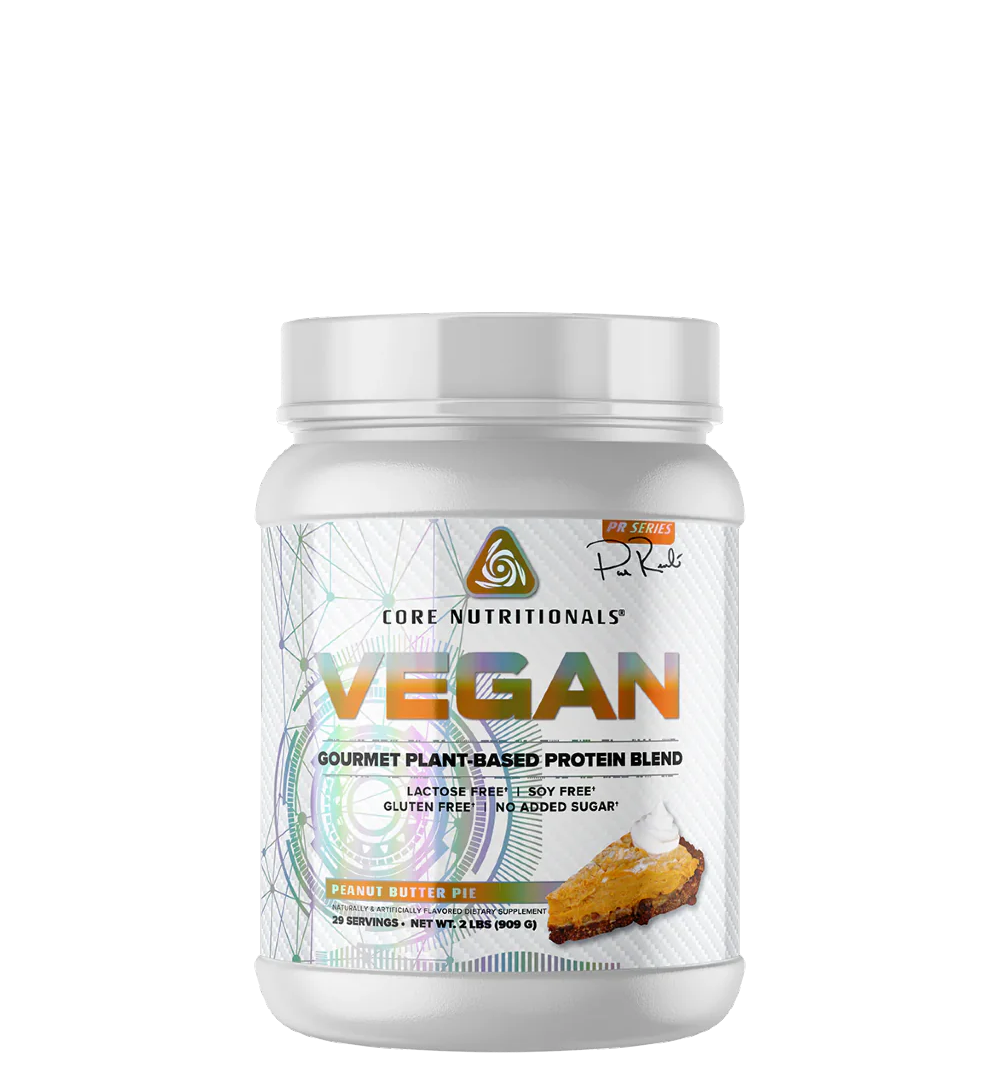 Vegan plant-based protein tub with clean white label