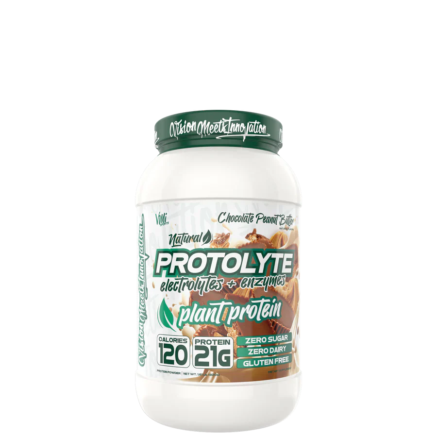protolyte Plant-Based Protein tub with fresh ingredients