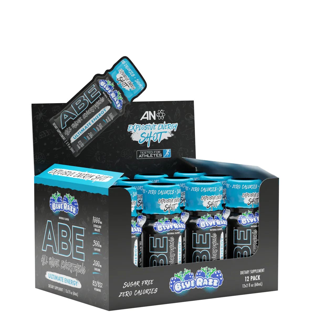 ABE Ultimate Energy Shots 12-pack front view energy shot supplement