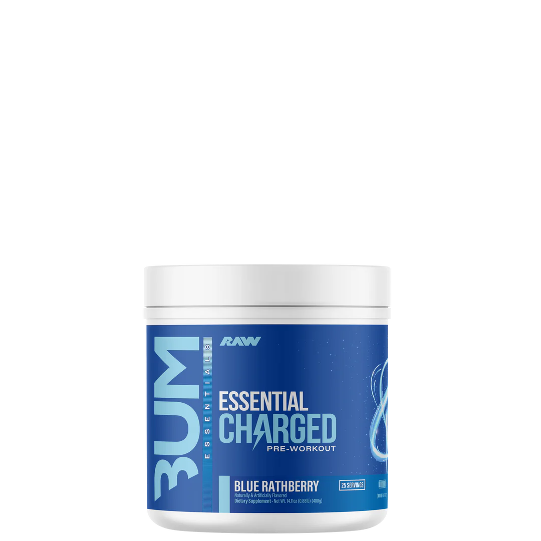 Essential Charged Pre-Workout Powder – Flavored Drink Mix with Caffeine – 30 Servings