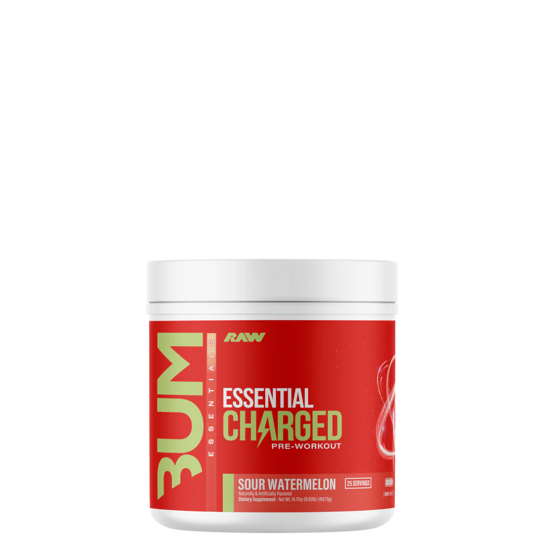 Essential Charged Pre-Workout Powder – Flavored Drink Mix with Caffeine – 30 Servings