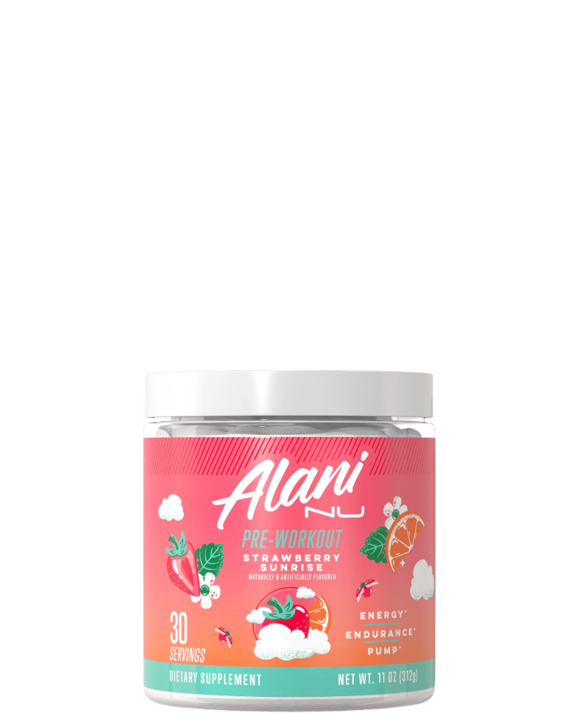 A container of Alani Nu Pre-Workout Powder in Galaxy Lemonade flavor, with pink and purple label design featuring lemonade graphics.