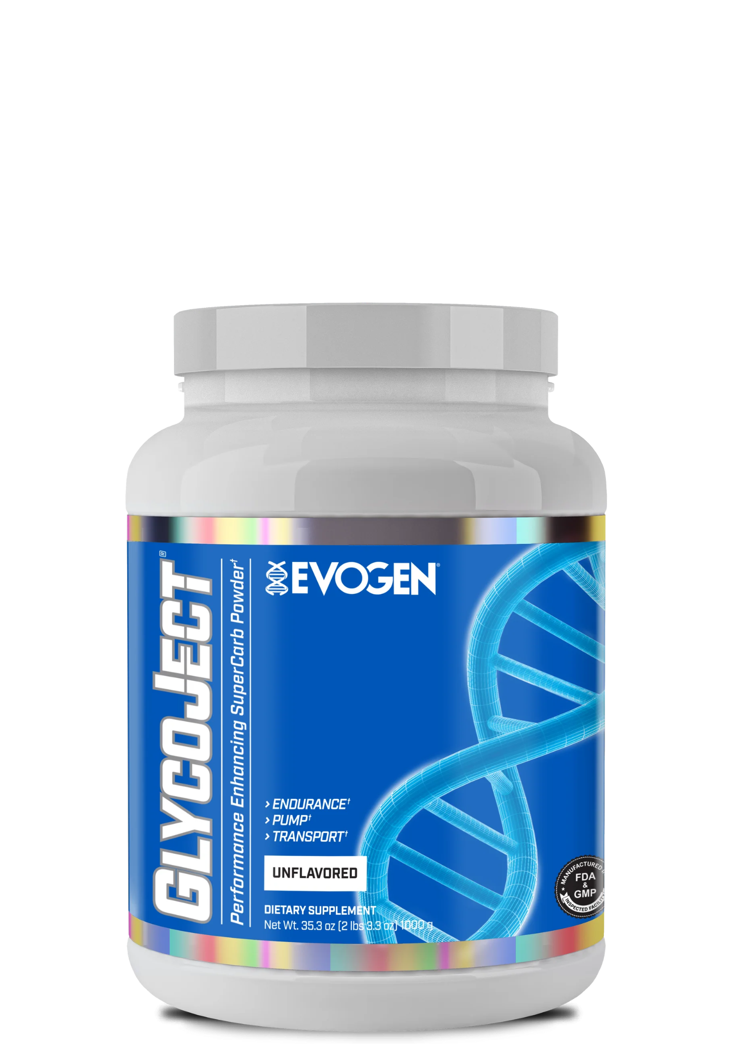 A container of GlycoJect Super Carb by Evogen Nutrition with a watermelon slice image on the label.