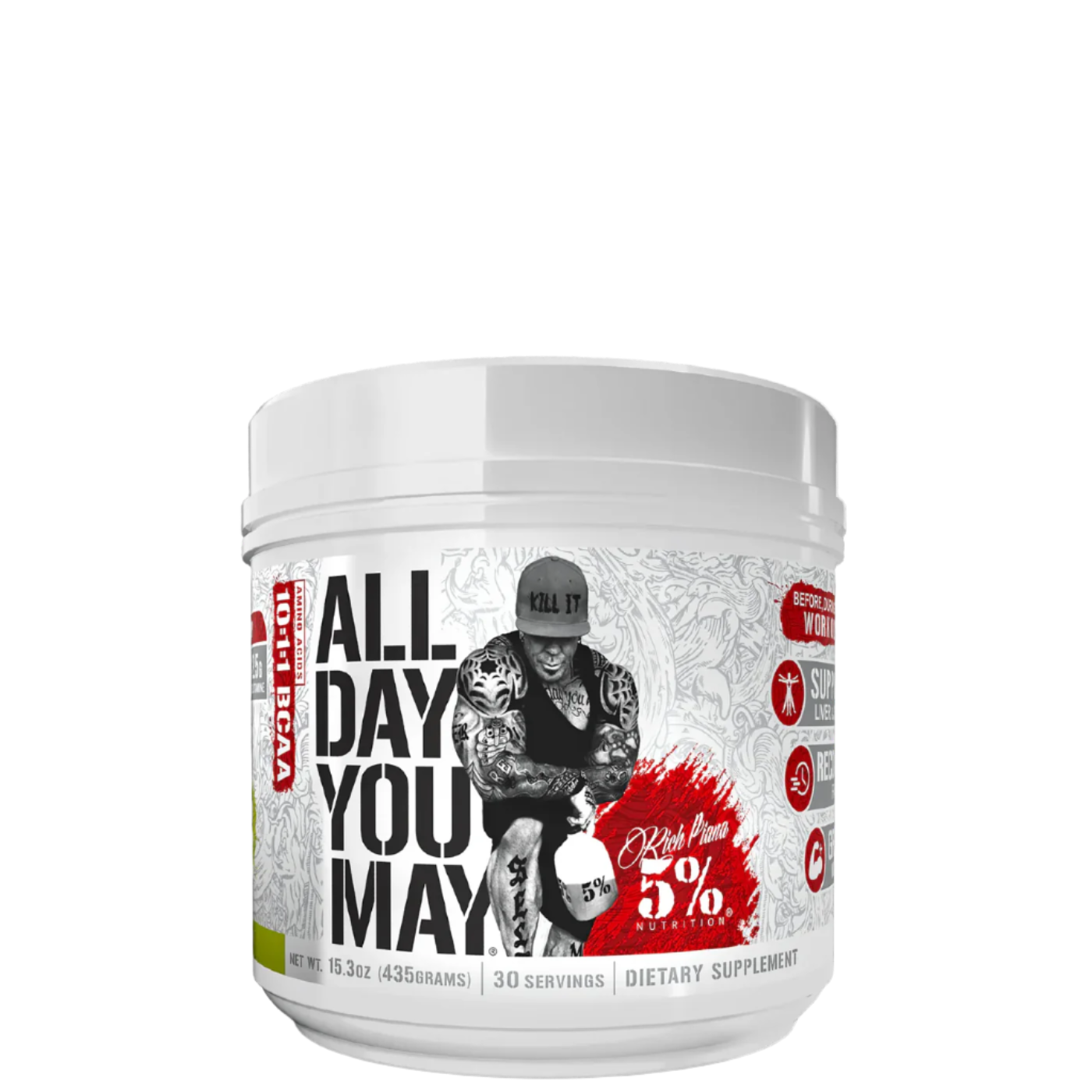 Assorted flavors of All Day You May BCAA Recovery Drink Powder packets.
