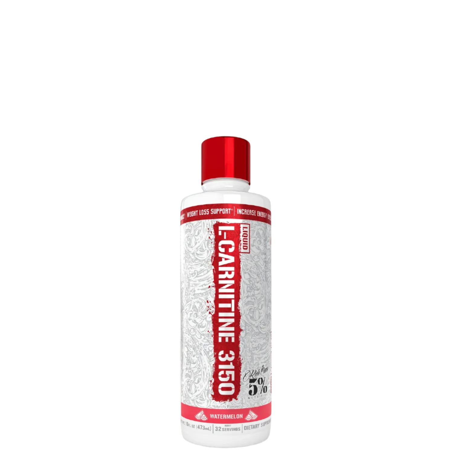A bottle of Liquid L-Carnitine 3150 supplement with red label.