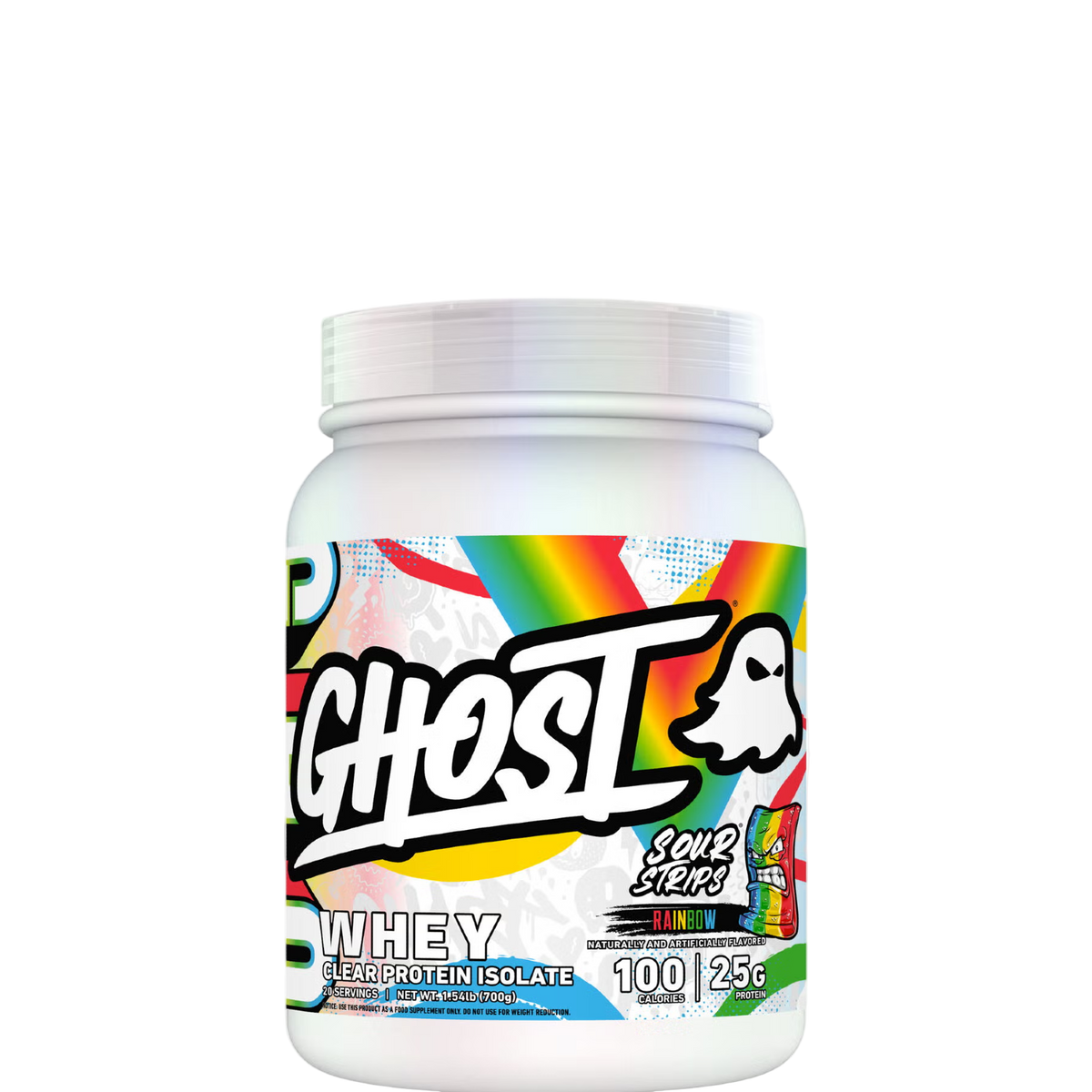 GHOST® Clear Whey Protein Isolate - Sour Strips Rainbow (20 Servings)