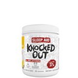 A container of Knocked The F*ck Out Sleep Aid supplement by 5% Nutrition.